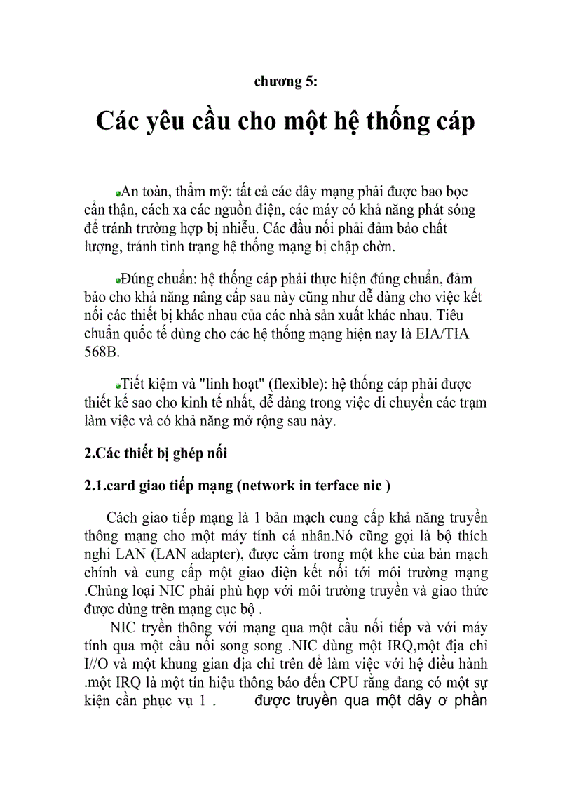 image for page Các yêu cầu cho một hệ thống cáp