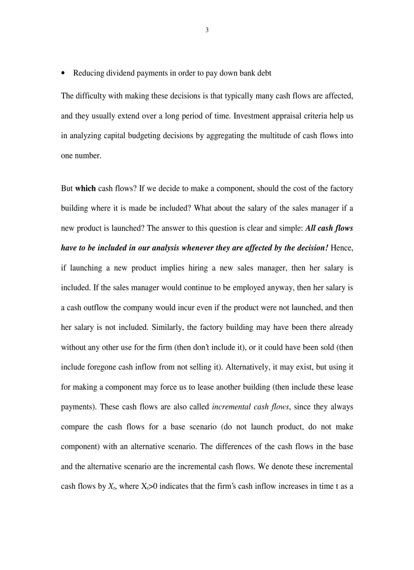 Valuation of Cash Flows Investment Decisions and Capital Budgeting