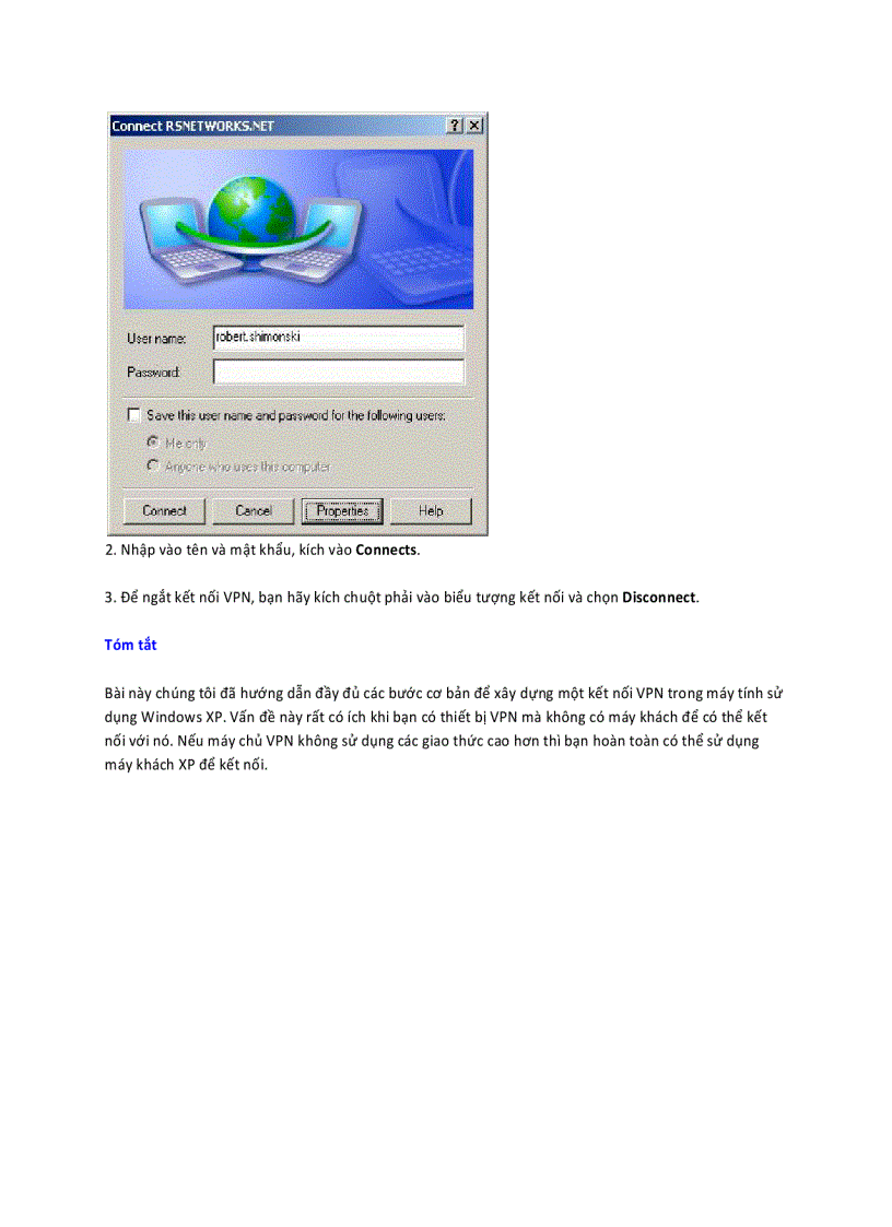 image for page Cấu hình kết nối mạng VPN trong Windows XP