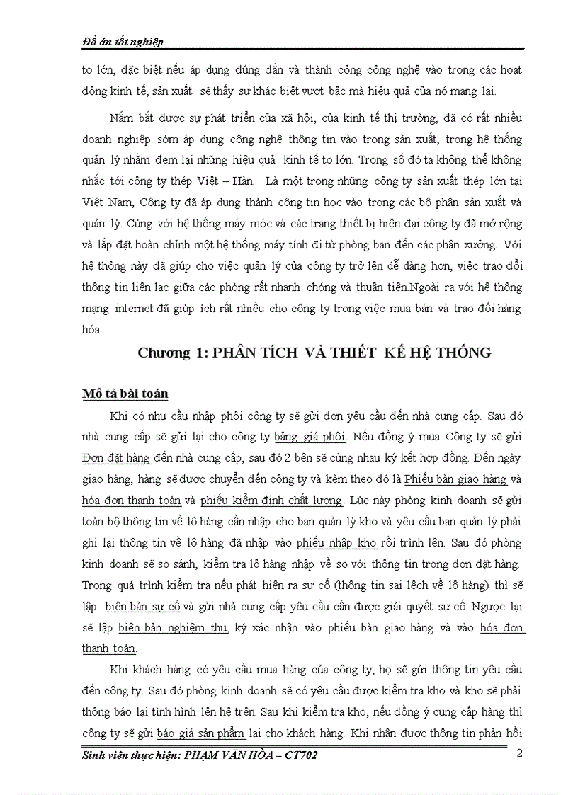 image for page Xây dựng chương trình quản lý nhập xuất hàng hóa cho công ty thép Việt Hàn