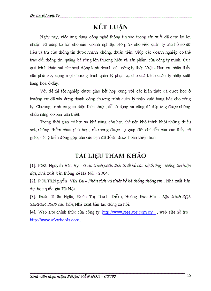 image for page Xây dựng chương trình quản lý nhập xuất hàng hóa cho công ty thép Việt Hàn