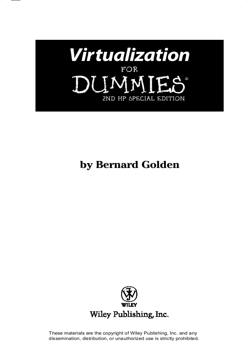 image for page Virtualization FOR DUMmIES