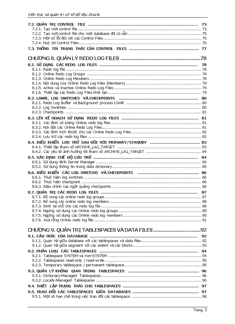 image for page Oracle9i KIẾN TRÚC VÀO QUẢN TRỊ