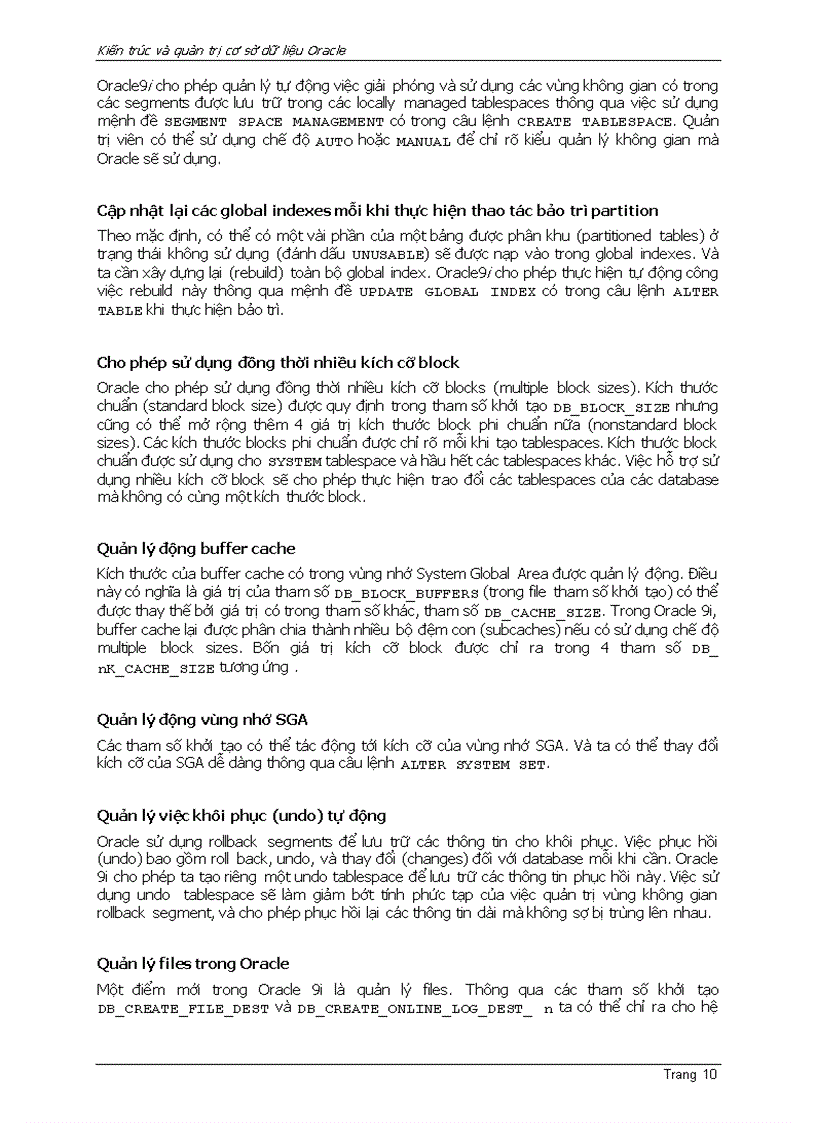 image for page Oracle9i KIẾN TRÚC VÀO QUẢN TRỊ