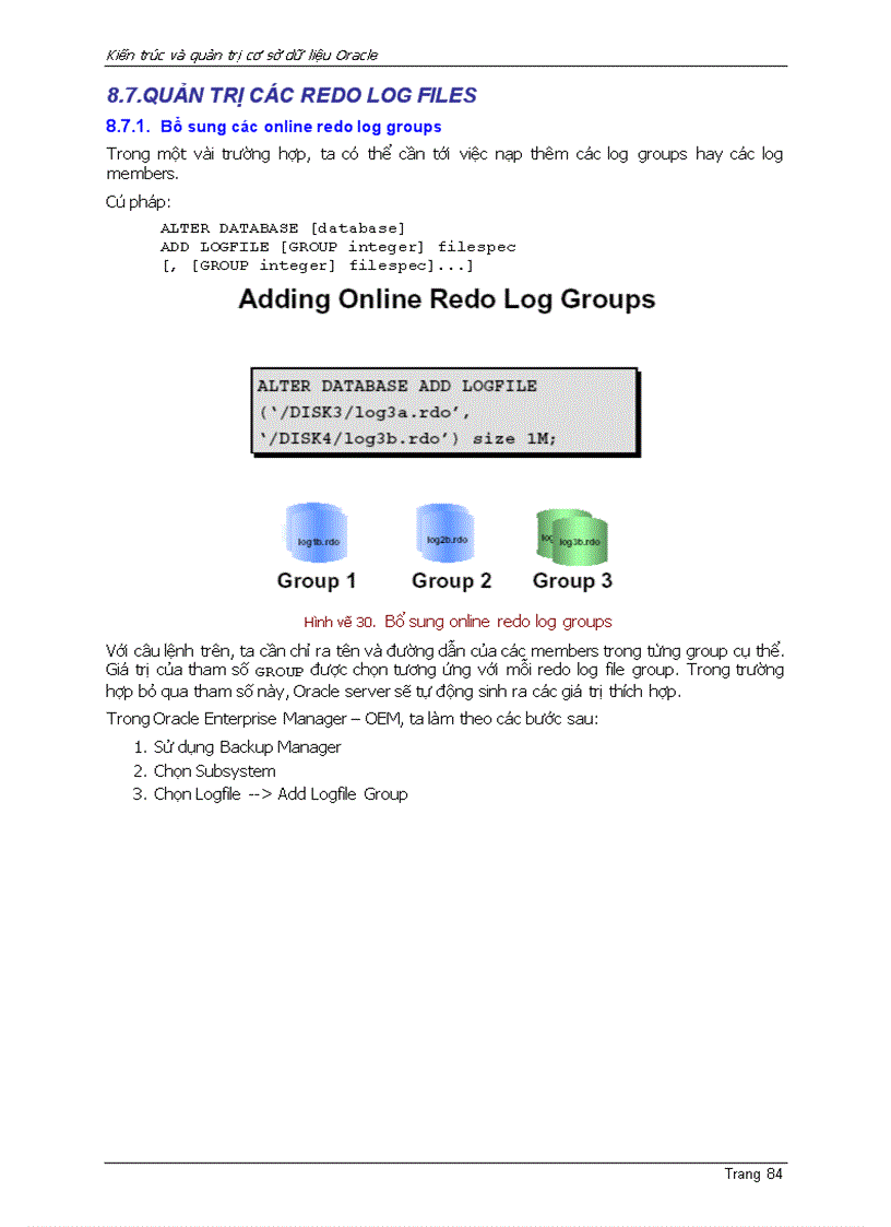 image for page Oracle9i KIẾN TRÚC VÀO QUẢN TRỊ