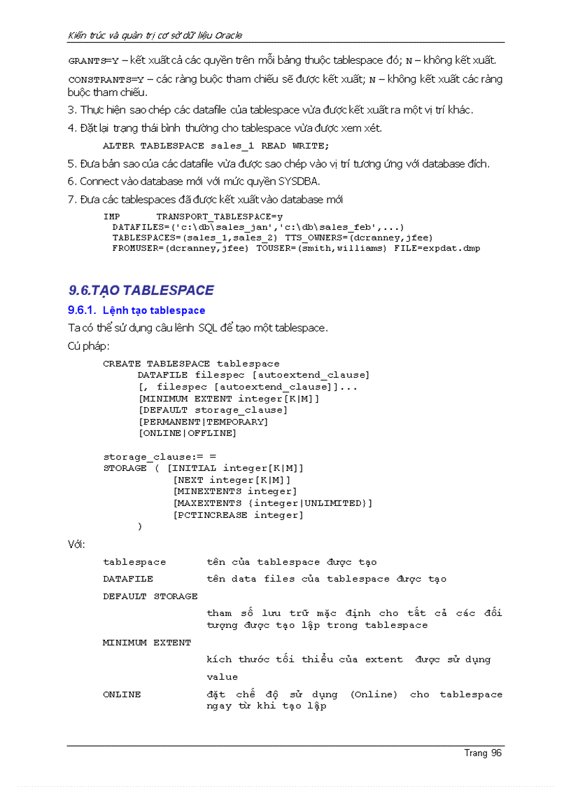 image for page Oracle9i KIẾN TRÚC VÀO QUẢN TRỊ