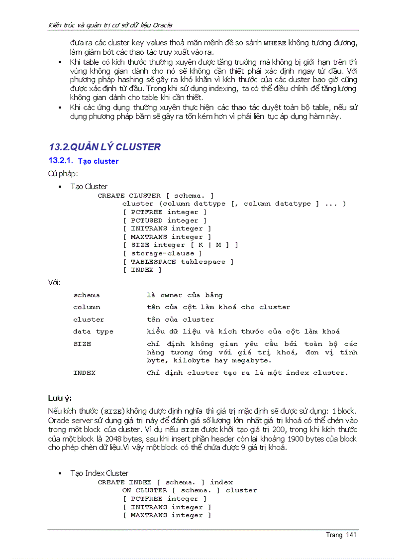 image for page Oracle9i KIẾN TRÚC VÀO QUẢN TRỊ