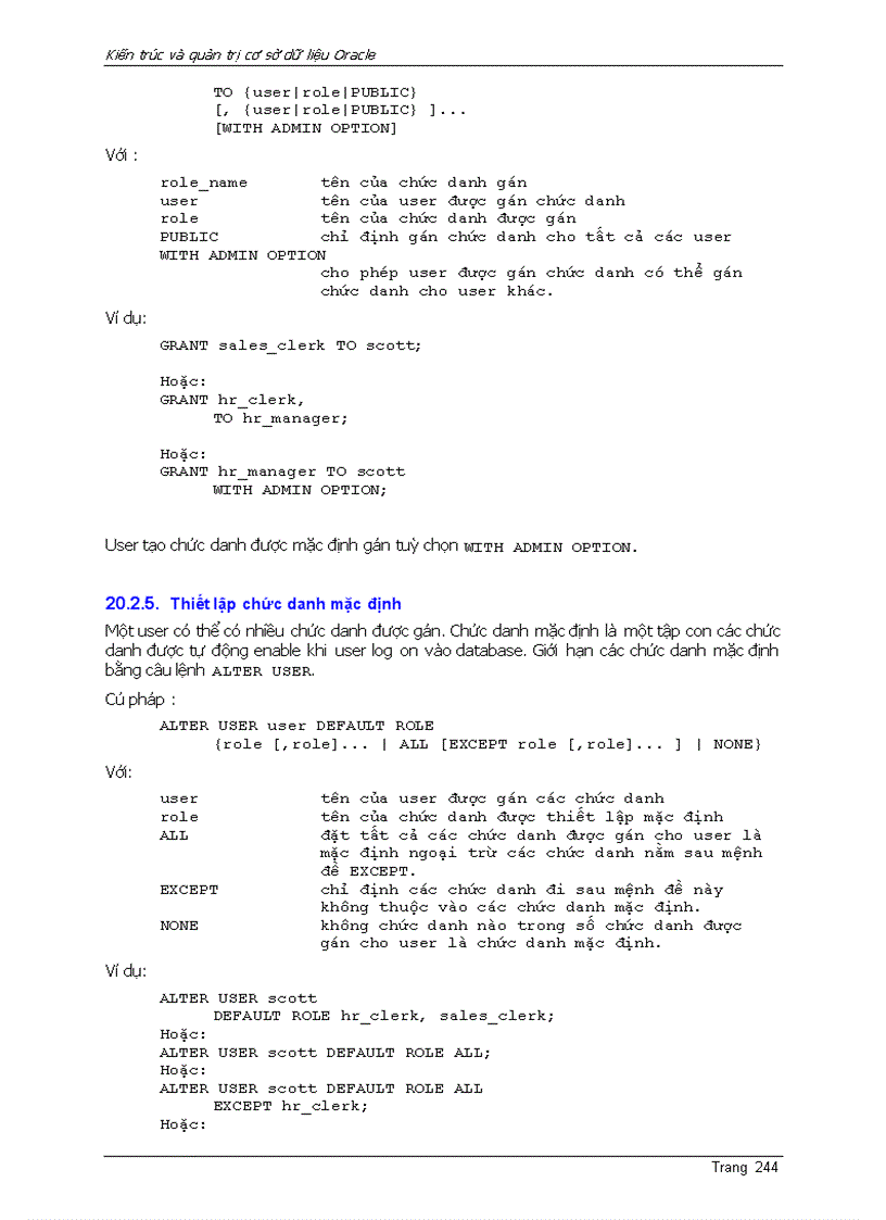 image for page Oracle9i KIẾN TRÚC VÀO QUẢN TRỊ