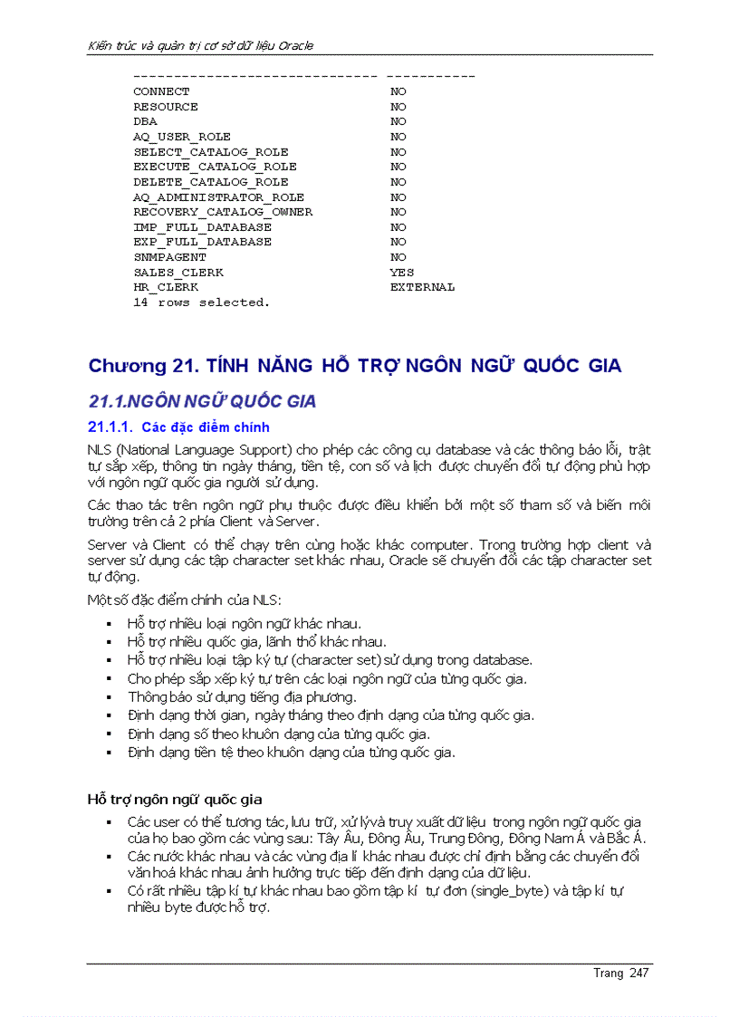 image for page Oracle9i KIẾN TRÚC VÀO QUẢN TRỊ