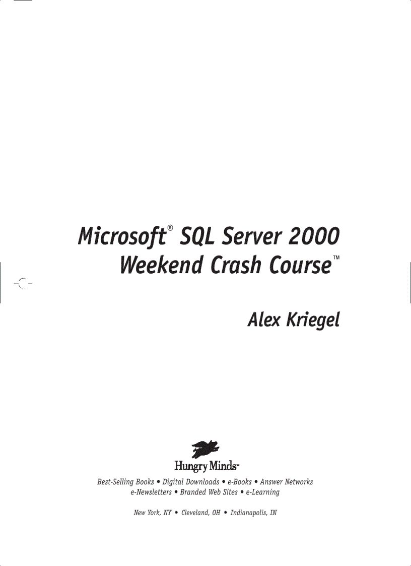 image for page Microsoft SQL Server 2000 Weekend Crash Course