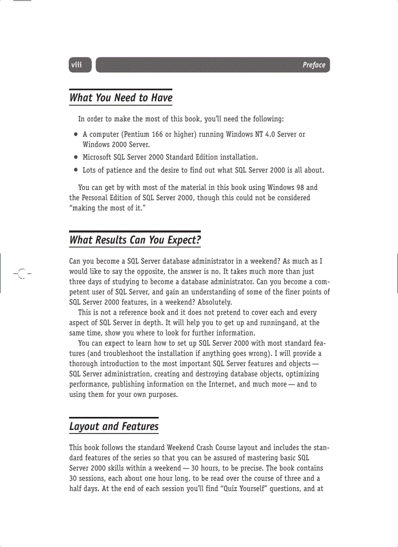 image for page Microsoft SQL Server 2000 Weekend Crash Course