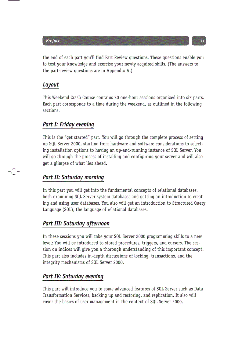 image for page Microsoft SQL Server 2000 Weekend Crash Course