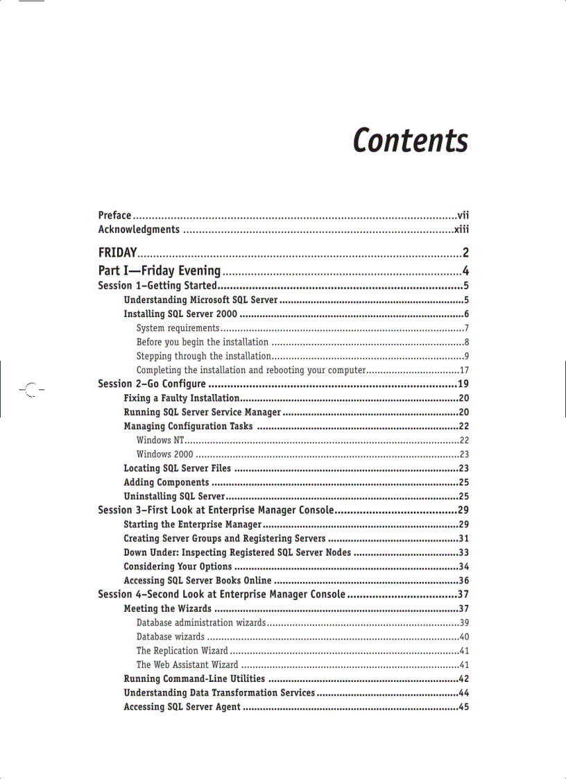 image for page Microsoft SQL Server 2000 Weekend Crash Course