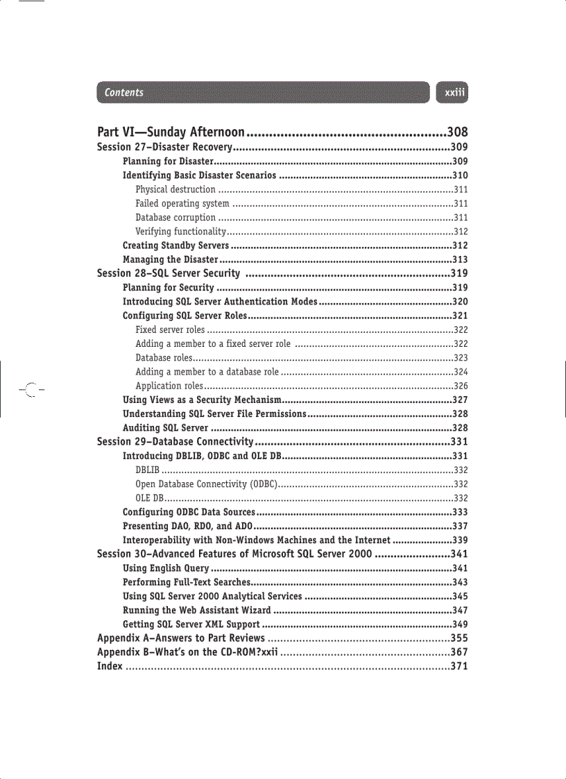 image for page Microsoft SQL Server 2000 Weekend Crash Course