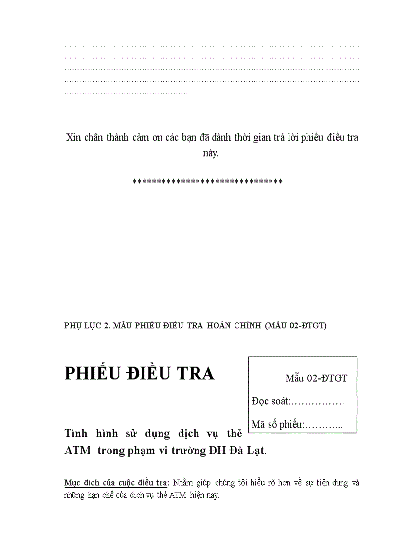 image for page Tình hình sử dụng dịch vụ thẻ atm của sinh viên đại học đà lạt