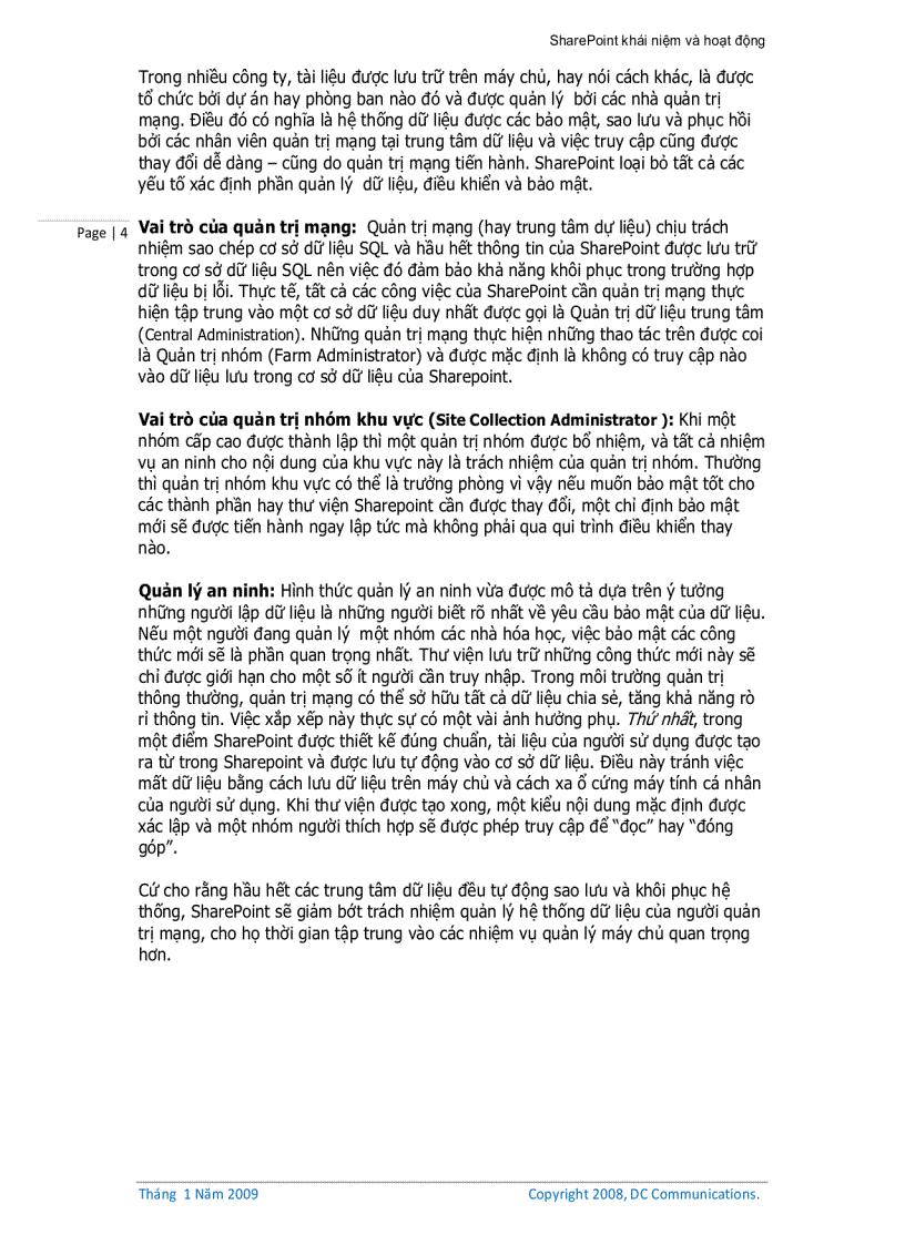 image for page SharePoint khái niệm và hoạt động