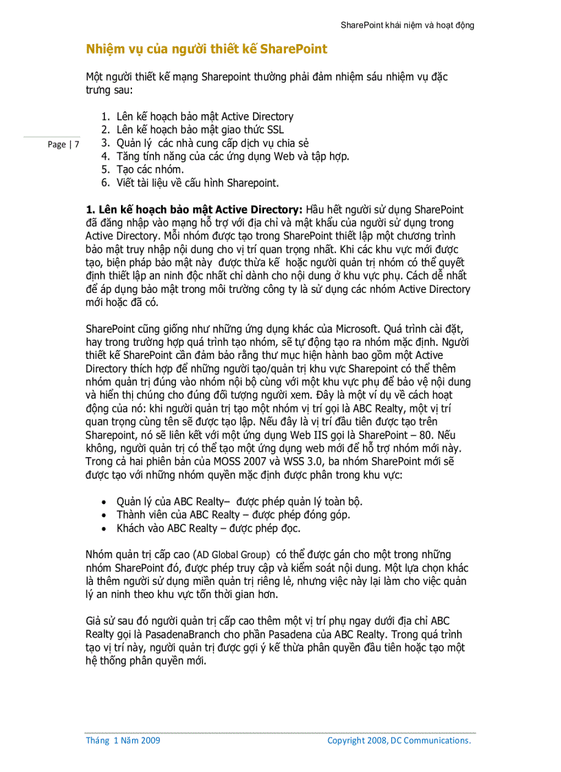 image for page SharePoint khái niệm và hoạt động