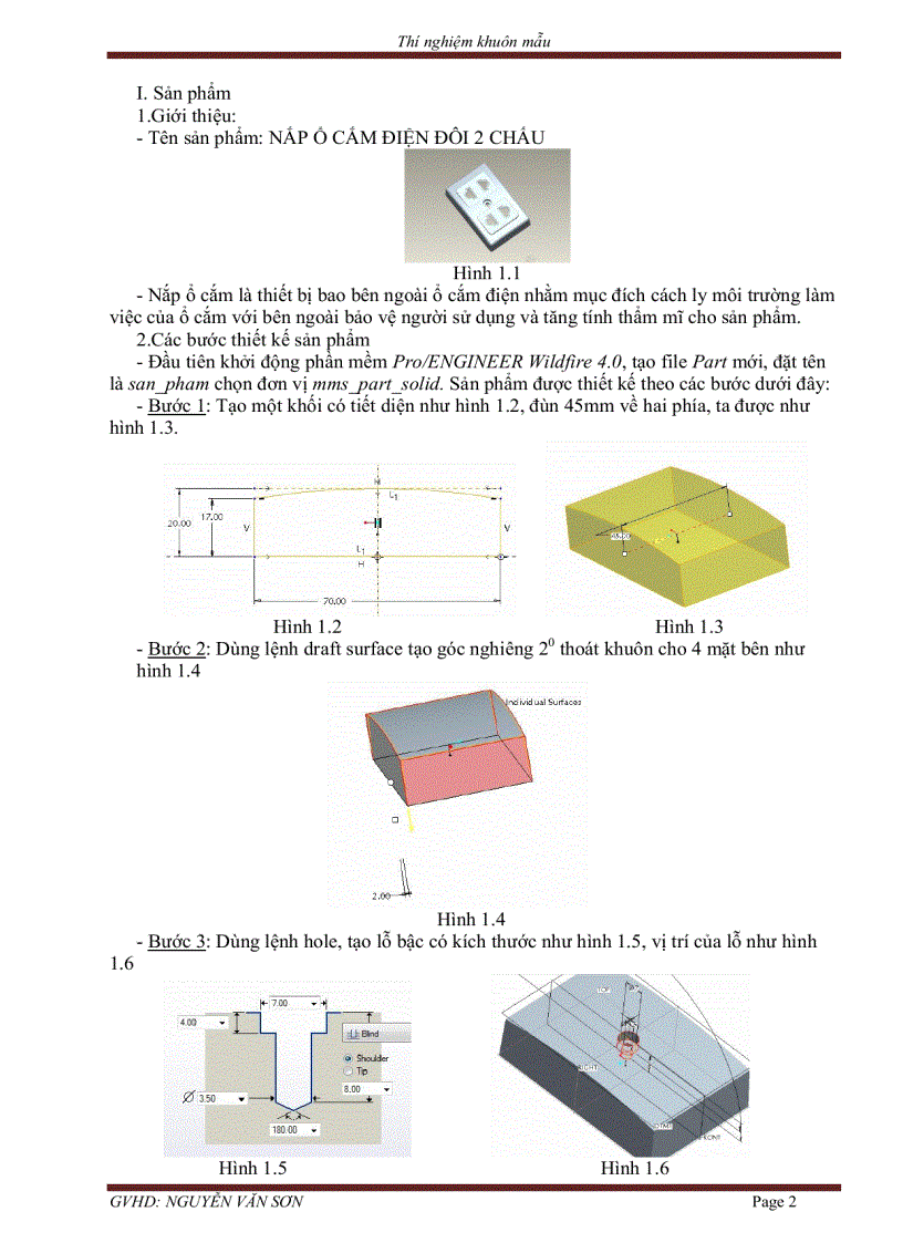 image for page Ứng dụng phần mềm pro engineer wildfire 4 0 thiết kế khuôn nắp ổ cắm điện đôi 2 chấu