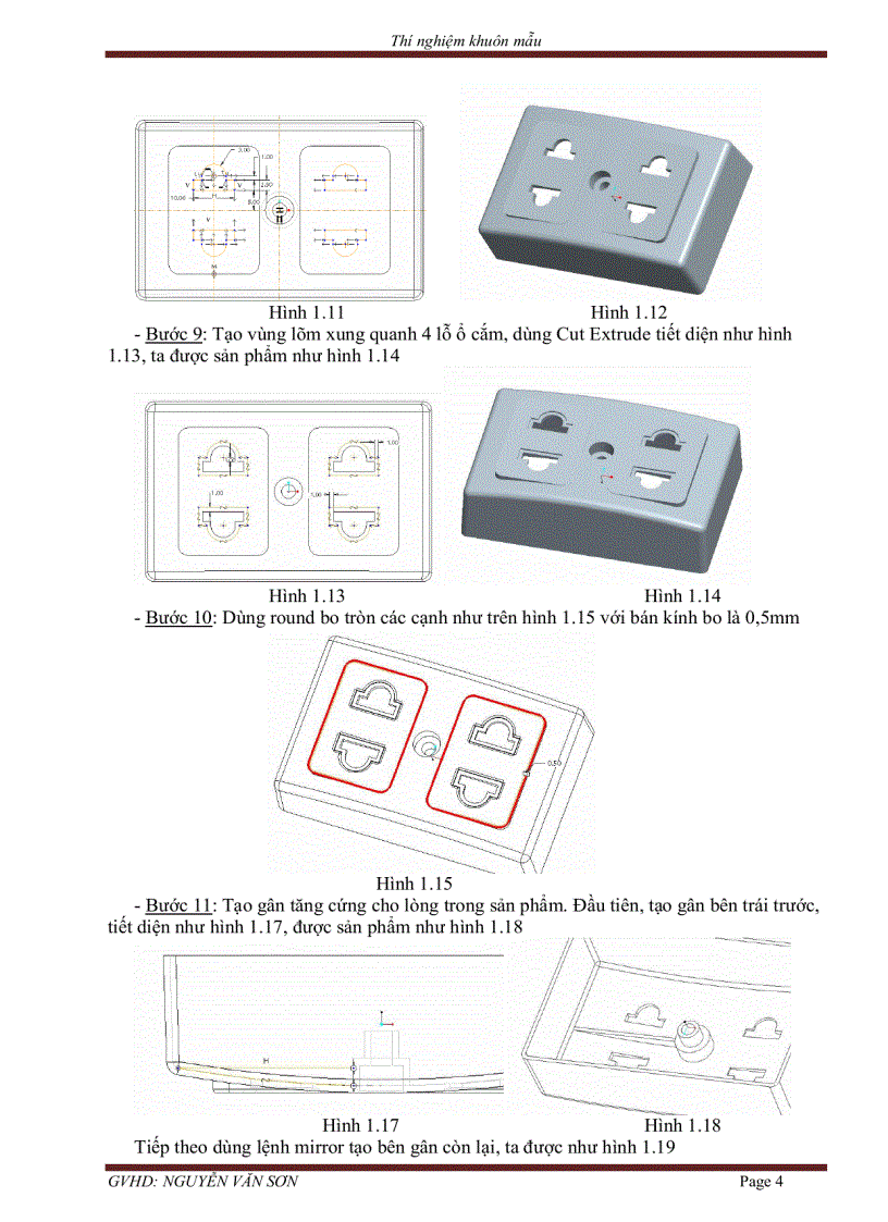 image for page Ứng dụng phần mềm pro engineer wildfire 4 0 thiết kế khuôn nắp ổ cắm điện đôi 2 chấu