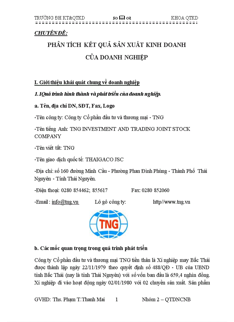 image for page Phân tích kết quả sản xuất kinh doanh của Công ty Cổ phần đầu tư và thương mại TNG bộ môn phân tích hoạt động kinh doanh trường ĐH kinh tế và QTKD thái nguyên TUEBA