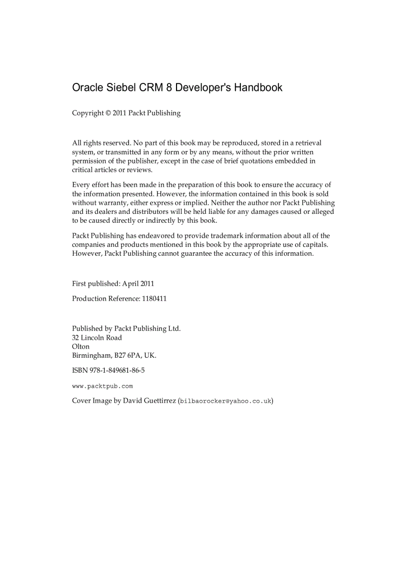 image for page Oracle Siebel CRM 8 Developer s Handbook