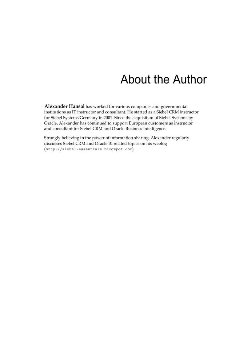 image for page Oracle Siebel CRM 8 Developer s Handbook