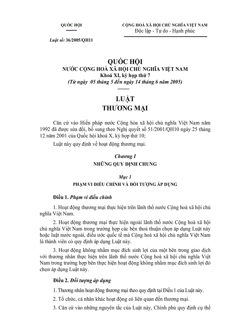 image for page Giáo trình luật thương mại và những điều khoản 2005