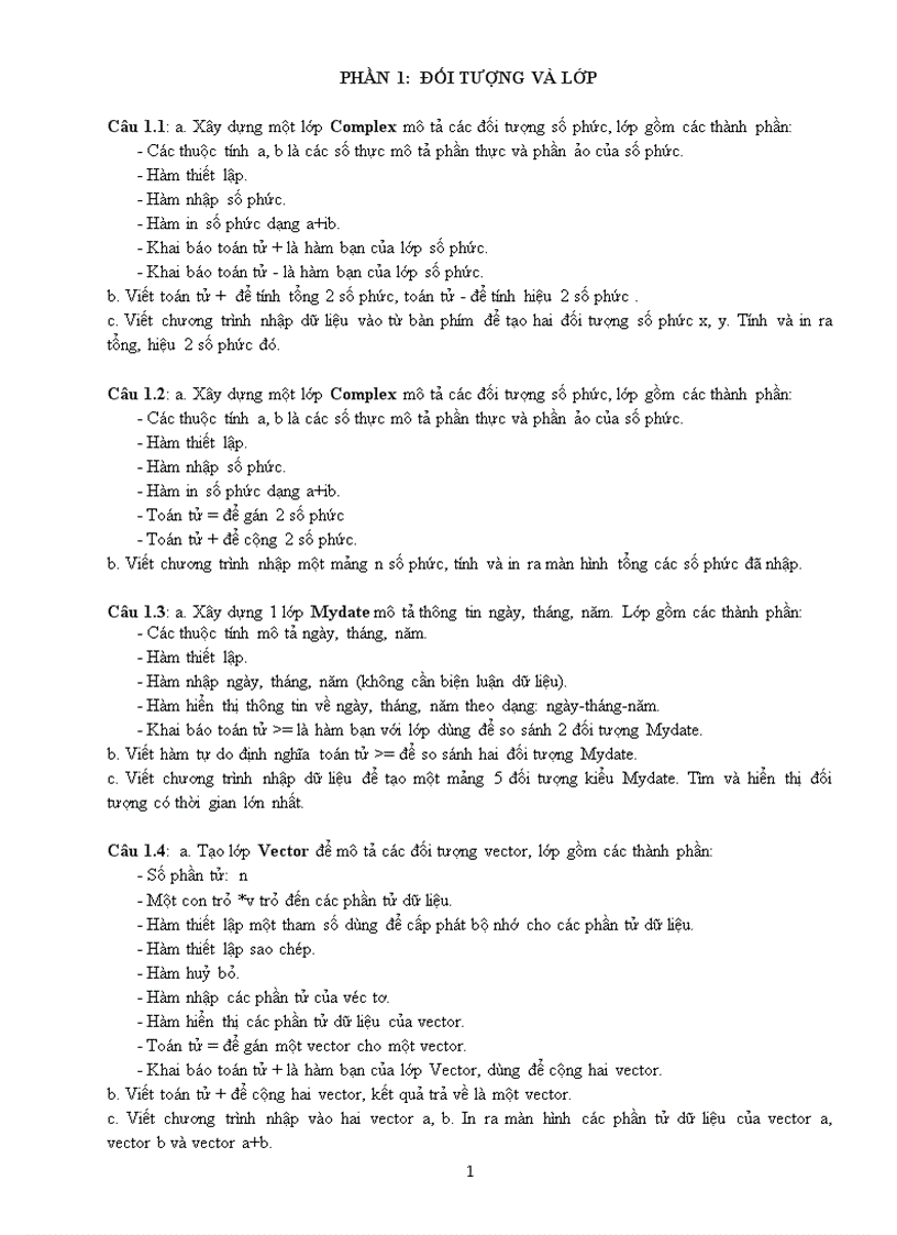 image for page Bài tập C ĐỐI TƯỢNG VÀ LỚP