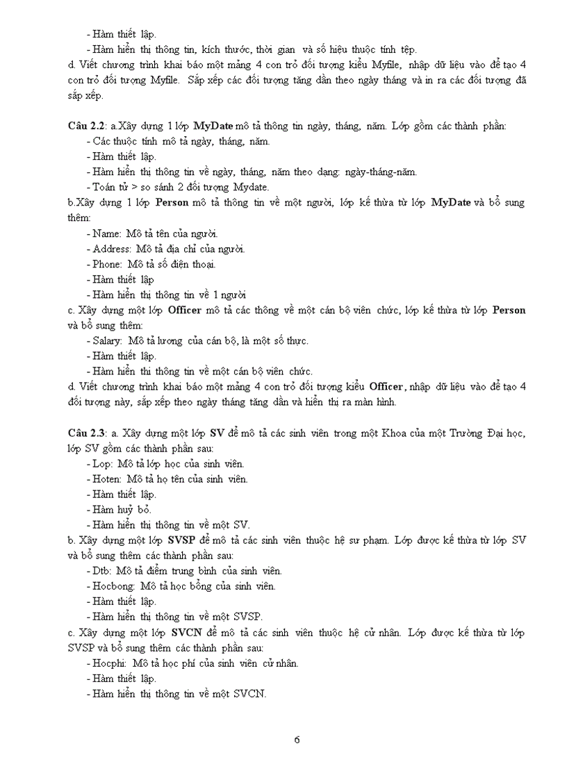 image for page Bài tập C ĐỐI TƯỢNG VÀ LỚP