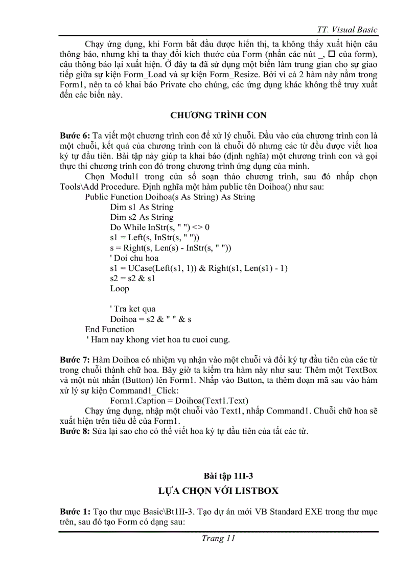 image for page Bài tập Visual Basic THIẾT KẾ BIỂU MẪU DÙNG CÁC ĐIỀU KHIỂN