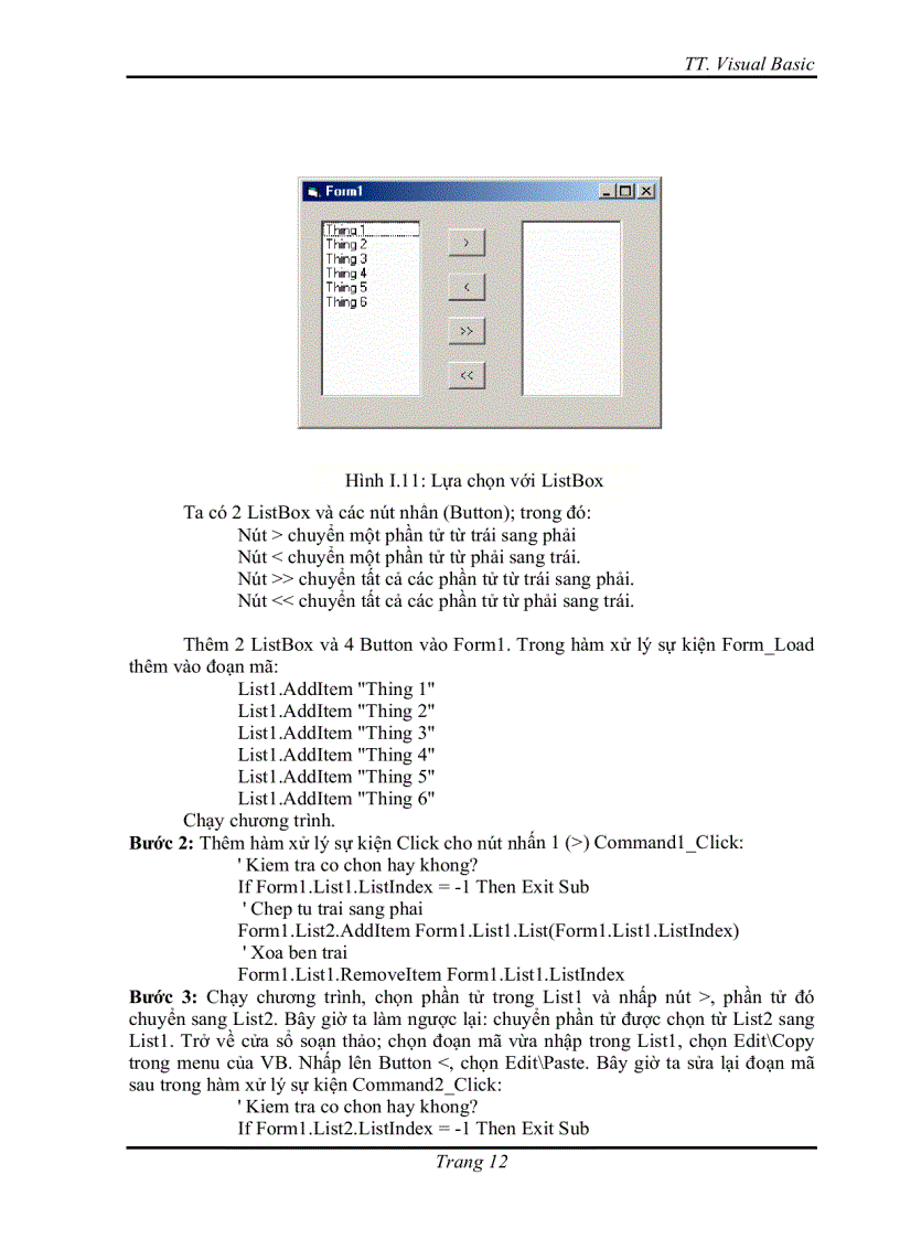 image for page Bài tập Visual Basic THIẾT KẾ BIỂU MẪU DÙNG CÁC ĐIỀU KHIỂN