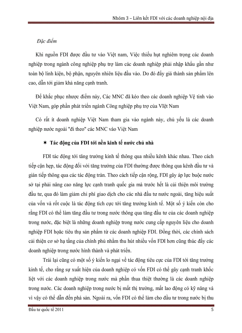 Liên kết FDI với các doanh nghiệp nội địa