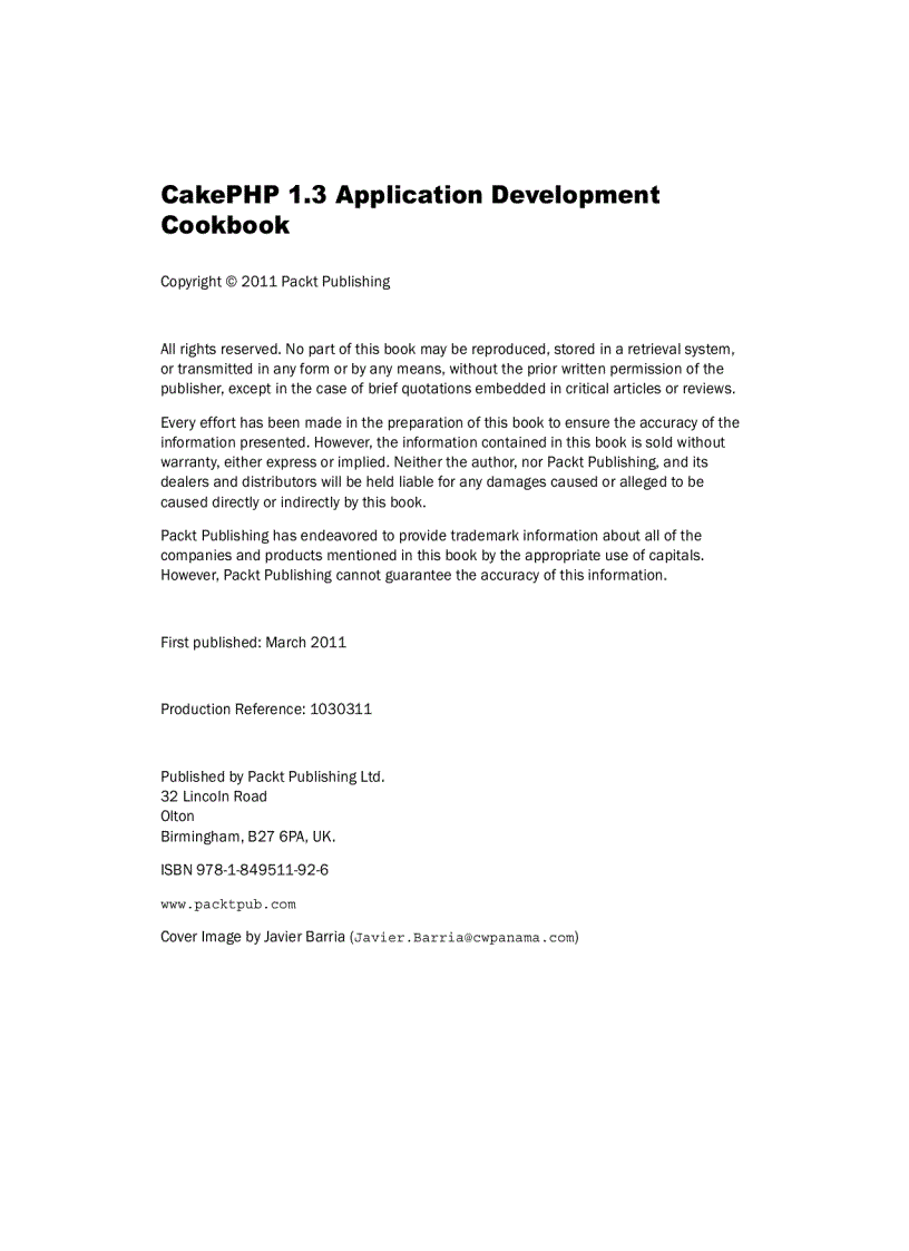 image for page CakePHP 1 3 Application Development Cookbook