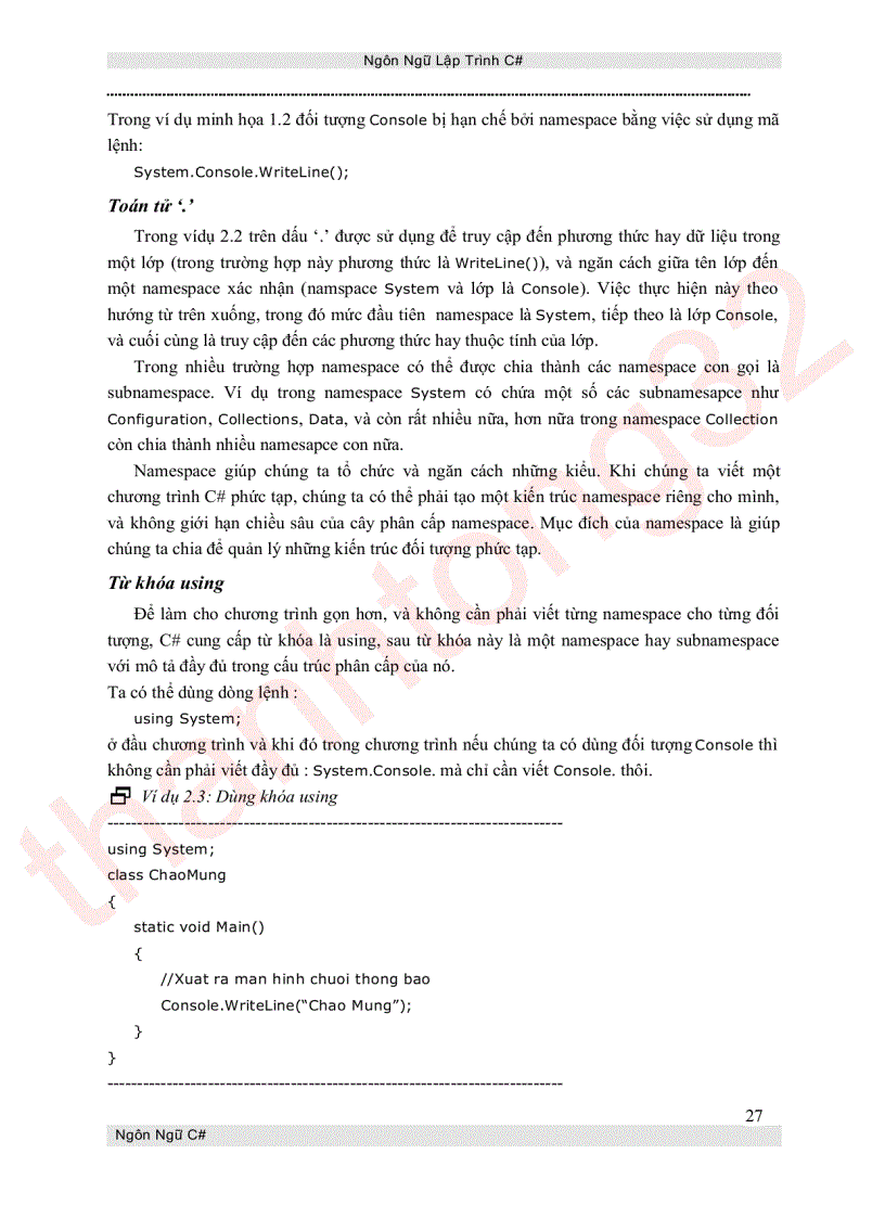 image for page Ngôn ngữ lập trình c