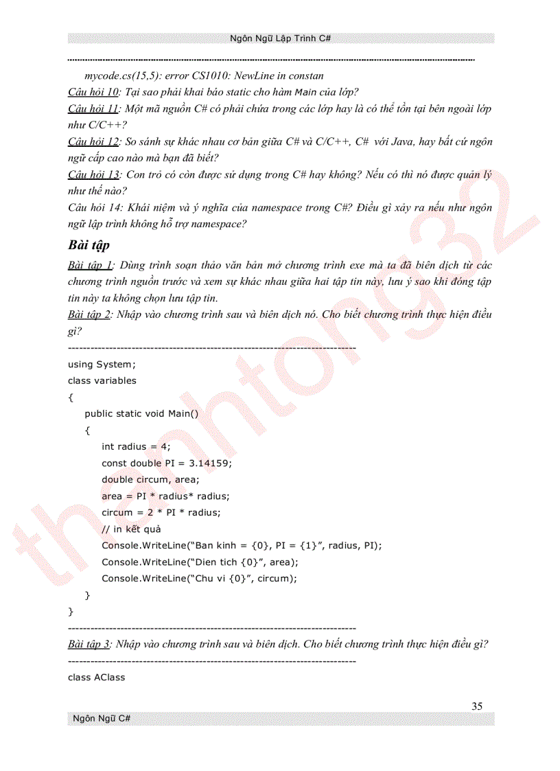 image for page Ngôn ngữ lập trình c