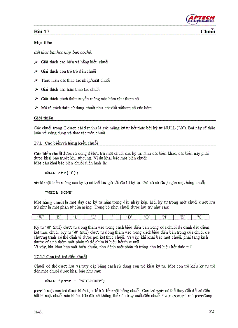 image for page Chuỗi trong C