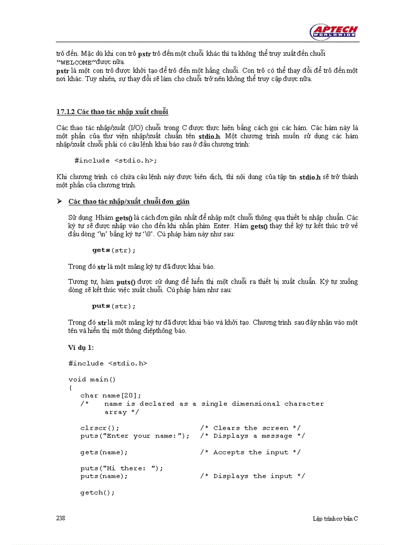image for page Chuỗi trong C
