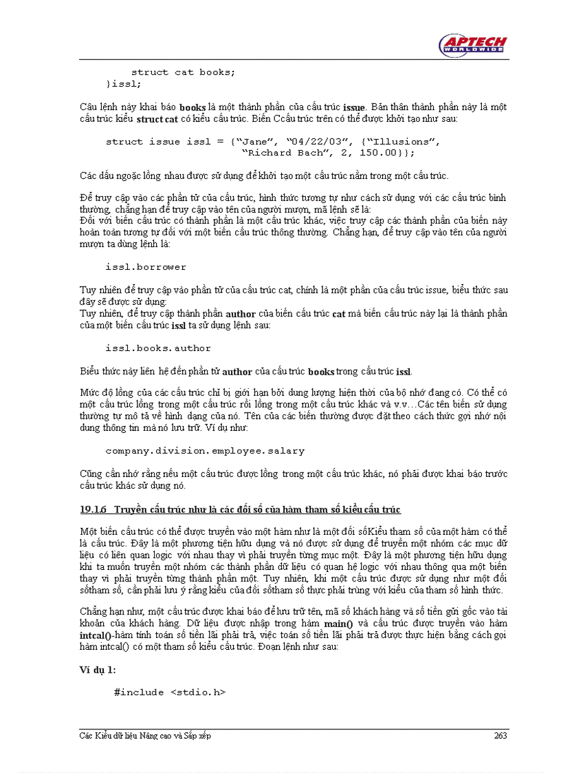 image for page Các Kiểu dữ liệu Nâng cao và Sắp xếp trong C