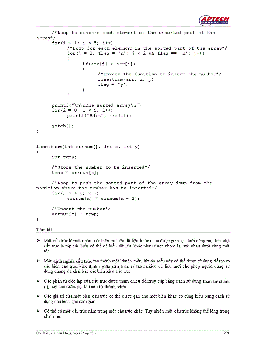 image for page Các Kiểu dữ liệu Nâng cao và Sắp xếp trong C
