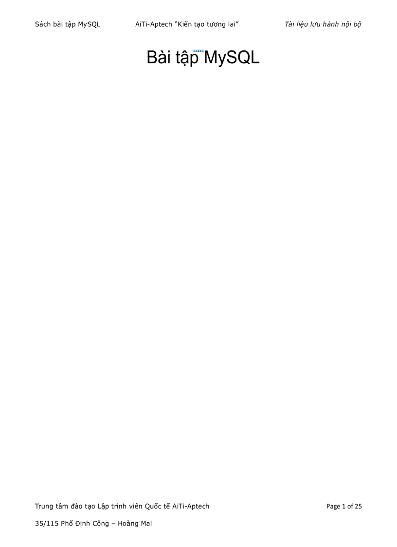 image for page Bài tập MySQL