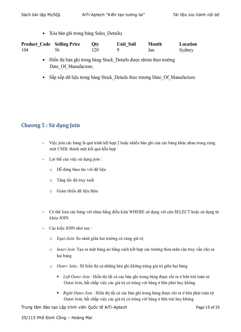 image for page Bài tập MySQL