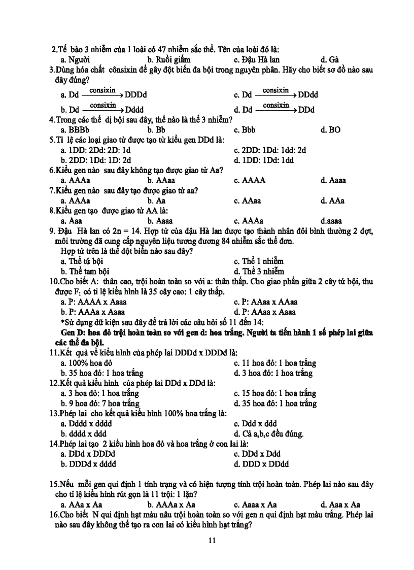 image for page Bài tập Đột biến nhiễm sắc thể