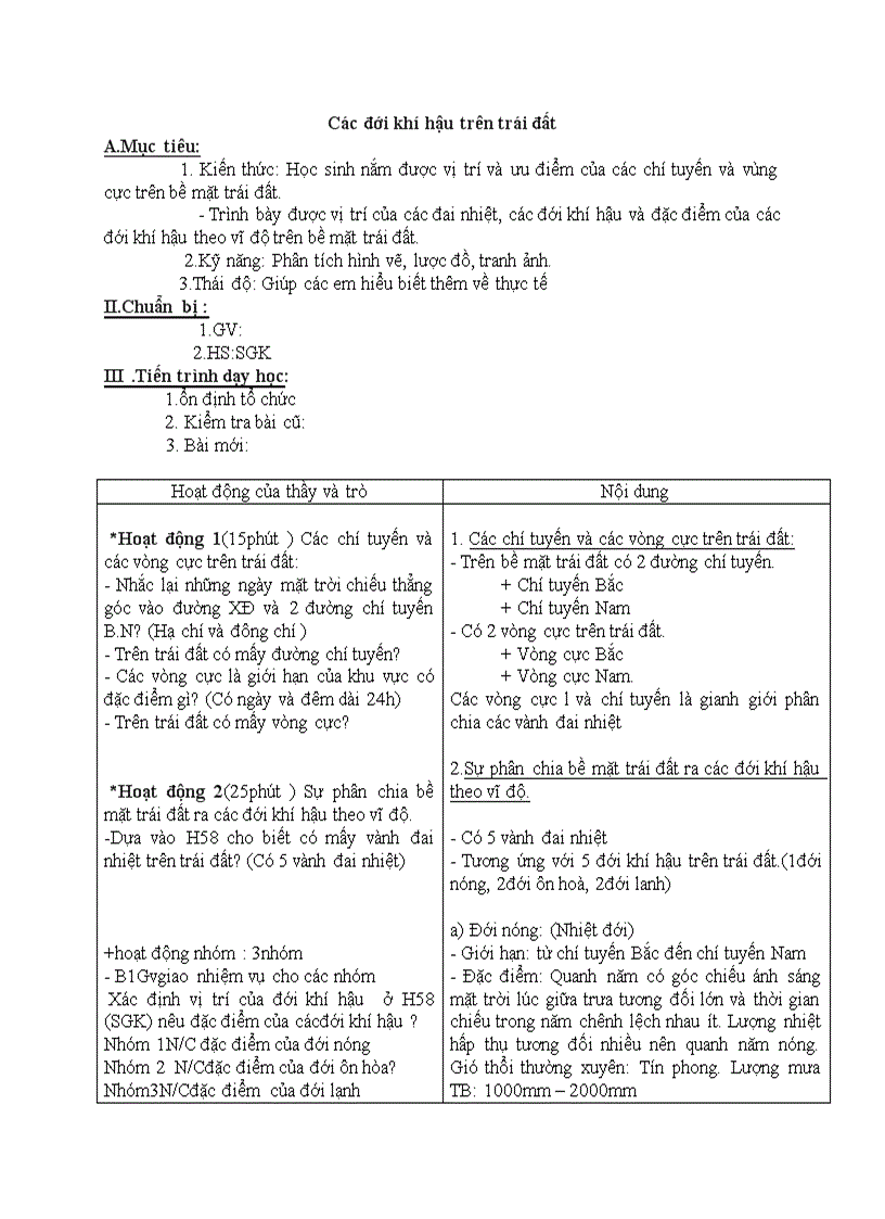 image for page Địa lý Các đới khí hậu trên trái đất