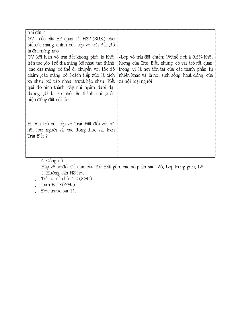 image for page Địa lý CẤU TẠO BÊN TRONG CỦA TRÁI ĐẤT