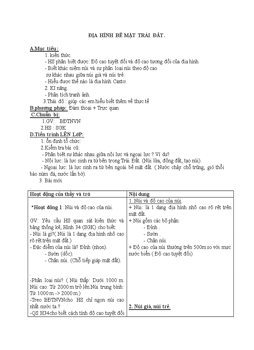 image for page Địa lý ĐỊA HÌNH BỀ MẶT TRÁI ĐẤT T1