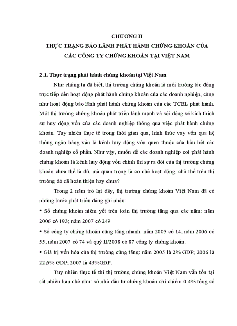 image for page Thực trạng giải pháp mở rộng và phát triển nghiệp vụ bảo lãnh phát hành chứng khoán của các công ty chứng khoán tại Việt Nam