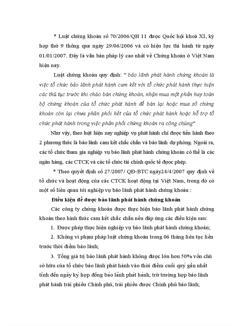 image for page Thực trạng giải pháp mở rộng và phát triển nghiệp vụ bảo lãnh phát hành chứng khoán của các công ty chứng khoán tại Việt Nam