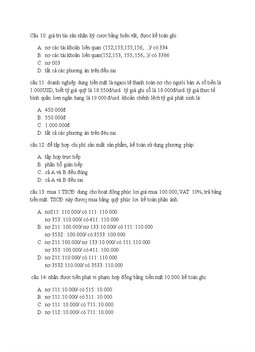 image for page Đề thi trắc nghệm kế toán tài chính 2 khoa kế toán ngày 31 12 2010