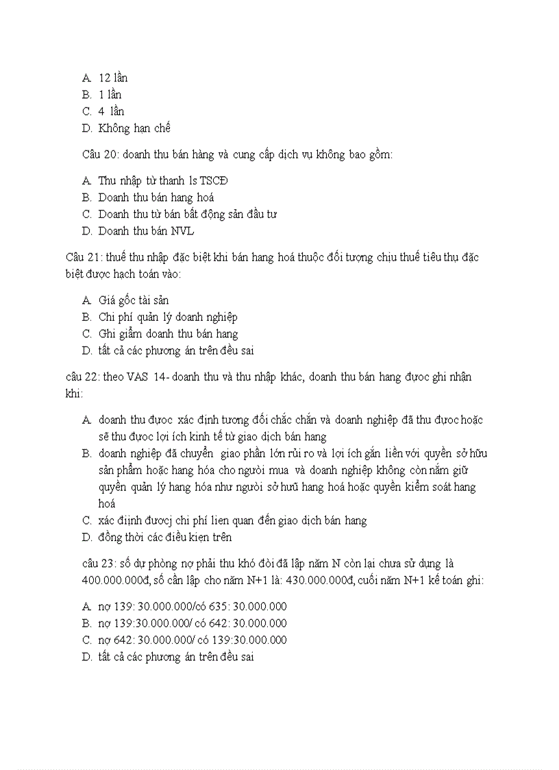 image for page Đề thi trắc nghệm kế toán tài chính 2 khoa kế toán ngày 31 12 2010