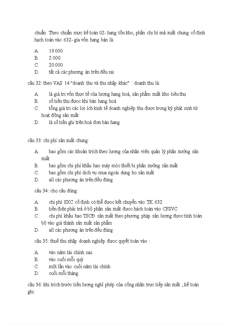 image for page Đề thi trắc nghệm kế toán tài chính 2 khoa kế toán ngày 31 12 2010